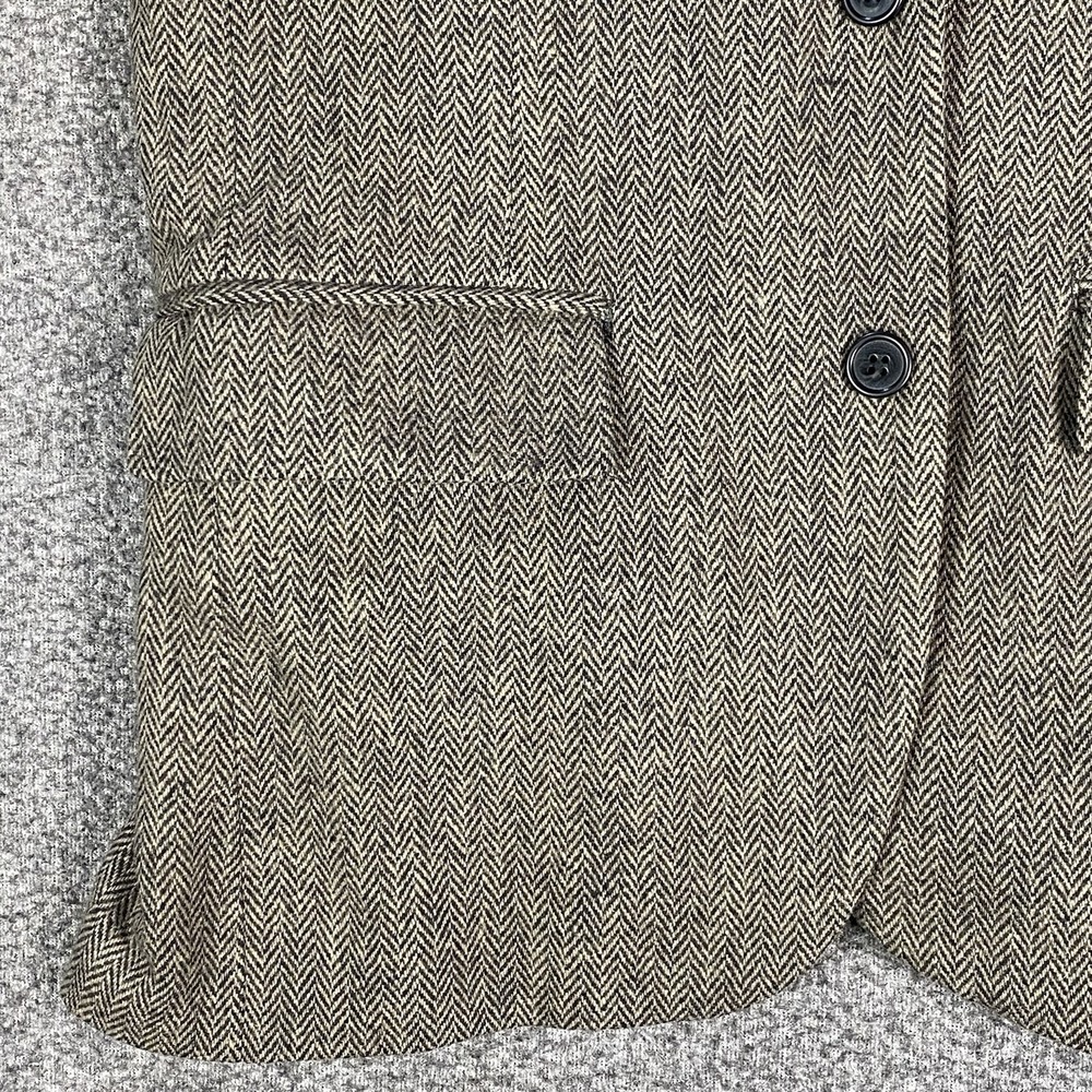 Vintage Gap Mens Sport‎ Coat S Brown Wool Herringbone Tweed Blazer Casual 40R - Picture 3 of 13